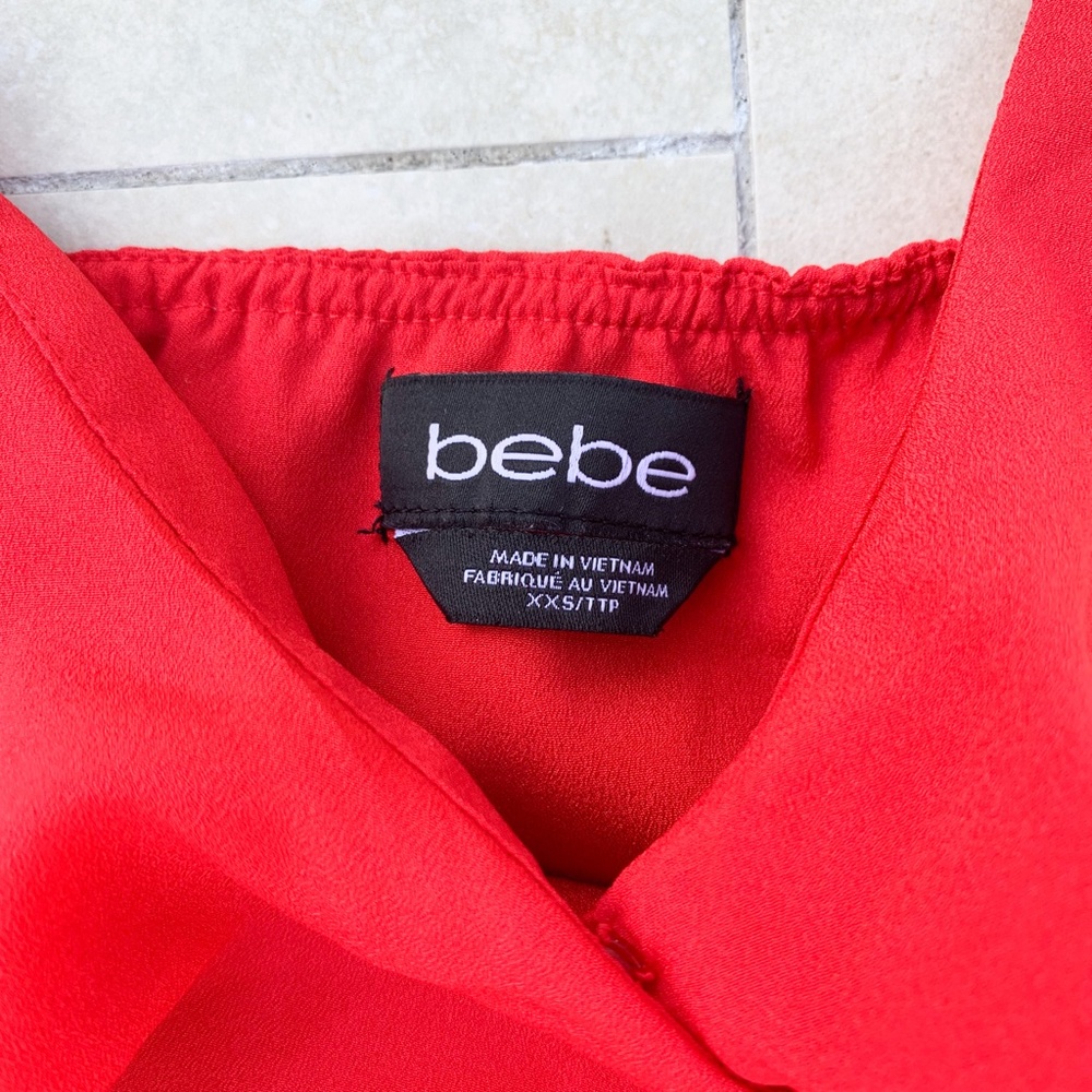 BEBE Red Ruffle Dress - Picture 2 of 4